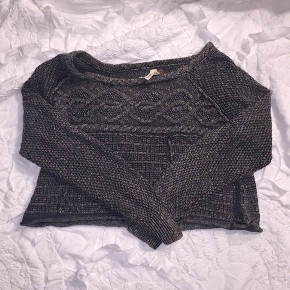 Free People crop, cotton, cable, ots sweater - Picture 4 of 5